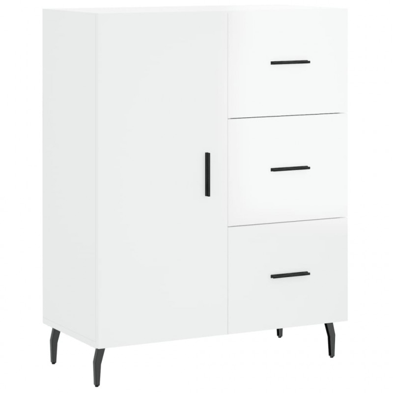 Witrynka biała połysk 69,5x34x180 cm materiał drewnopochodny