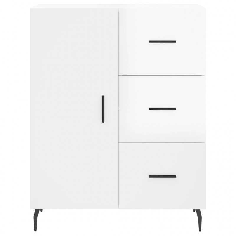 Witrynka biała połysk 69,5x34x180 cm materiał drewnopochodny