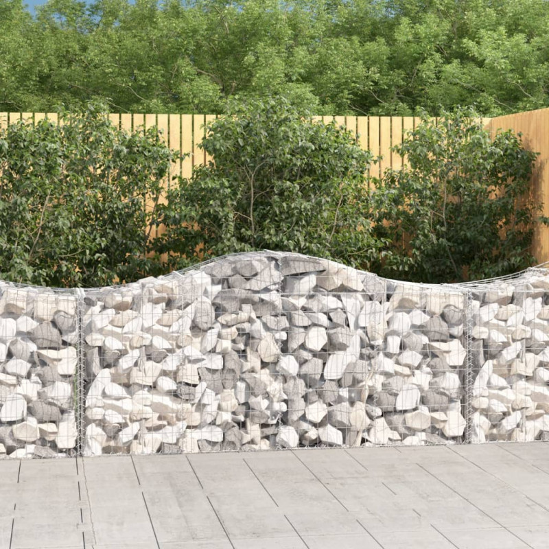Kosze gabionowe, 11 szt, 200x50x80/100 cm, galwanizowane żelazo