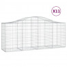 Kosze gabionowe, 11 szt, 200x50x80/100 cm, galwanizowane żelazo