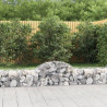 Kosze gabionowe, 2 szt, 200x50x40/60 cm, galwanizowane żelazo