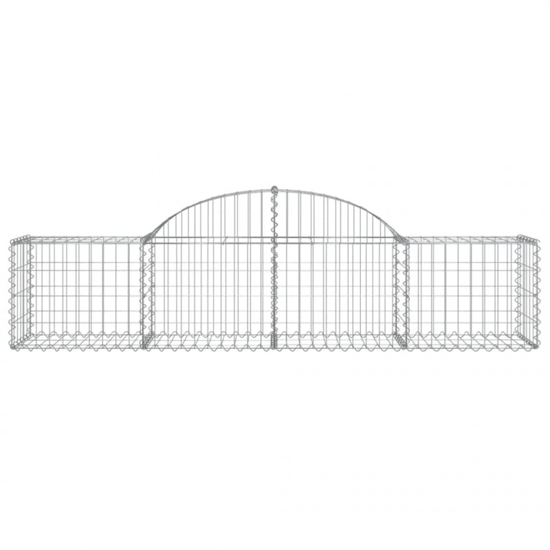 Kosze gabionowe, 2 szt, 200x50x40/60 cm, galwanizowane żelazo