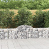 Kosze gabionowe, 2 szt, 200x30x60/80 cm, galwanizowane żelazo