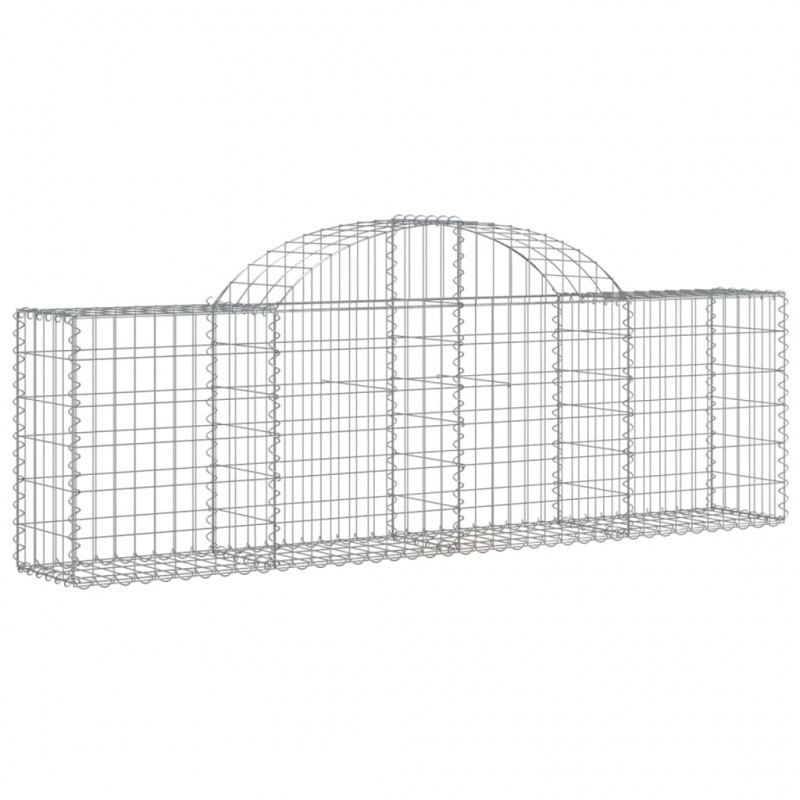 Kosze gabionowe, 2 szt, 200x30x60/80 cm, galwanizowane żelazo