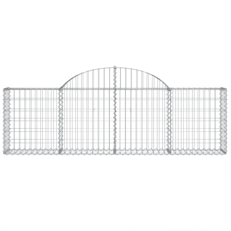 Kosze gabionowe, 2 szt, 200x30x60/80 cm, galwanizowane żelazo