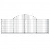 Kosze gabionowe, 2 szt, 200x30x60/80 cm, galwanizowane żelazo