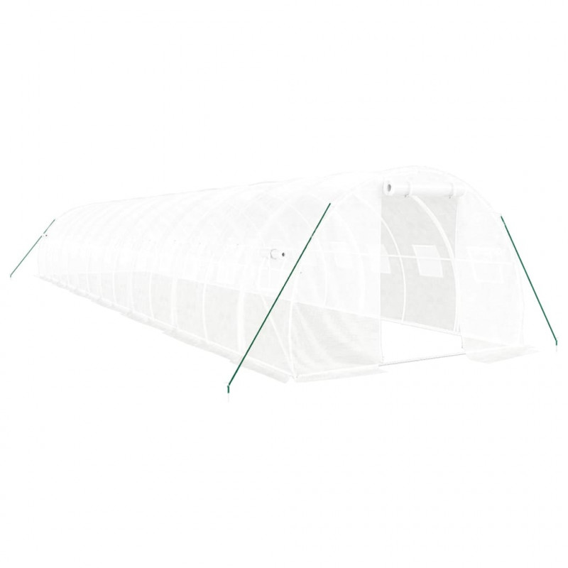 Szklarnia ze stalową ramą, biała, 42 m², 14x3x2 m