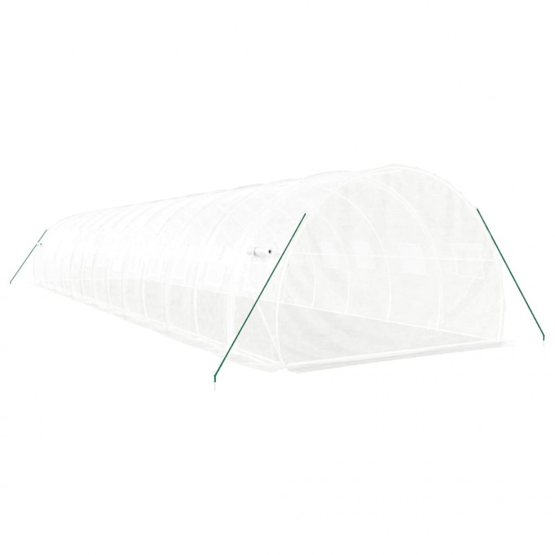 Szklarnia ze stalową ramą, biała, 42 m², 14x3x2 m