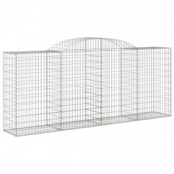 Kosze gabionowe, 2 szt, 300x50x120/140 cm, galwanizowane żelazo