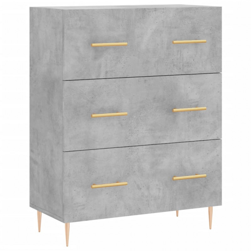 Witrynka, szarość betonu 69,5x34x180 cm materiał drewnopochodny