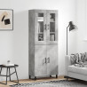 Witrynka, szarość betonu 69,5x34x180 cm materiał drewnopochodny
