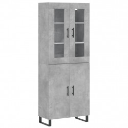 Witrynka, szarość betonu 69,5x34x180 cm materiał drewnopochodny