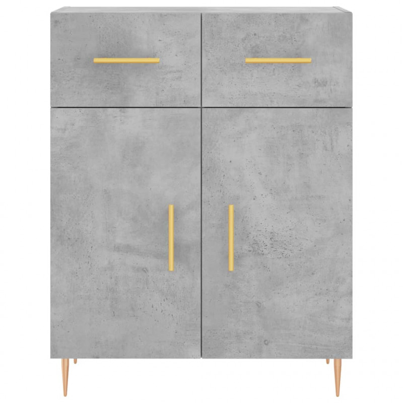 Witrynka, szarość betonu 69,5x34x180 cm materiał drewnopochodny