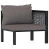 3-osobowa sofa ogrodowa z poduszkami, antracytowa, polirattan