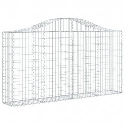 Kosze gabionowe, 8 szt, 200x30x100/120 cm, galwanizowane żelazo