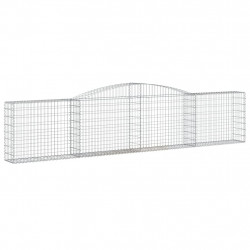 Kosze gabionowe, 3 szt, 400x30x80/100 cm, galwanizowane żelazo