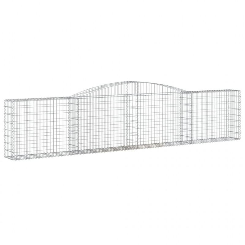 Kosze gabionowe, 3 szt, 400x30x80/100 cm, galwanizowane żelazo