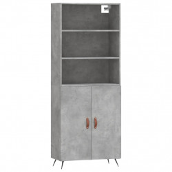 Witrynka, szarość betonu 69,5x34x180 cm materiał drewnopochodny