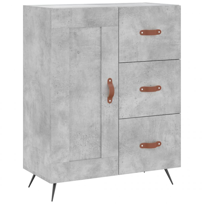 Witrynka, szarość betonu 69,5x34x180 cm materiał drewnopochodny