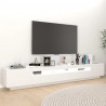 Szafka pod TV z oświetleniem LED, biała, 260x35x40 cm