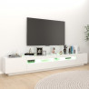 Szafka pod TV z oświetleniem LED, biała, 260x35x40 cm