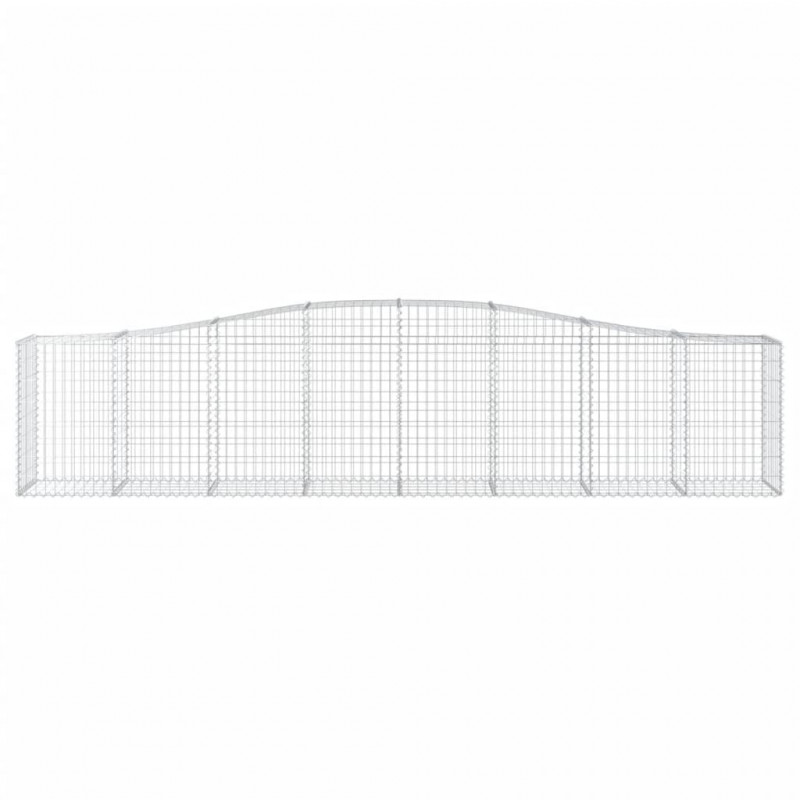 Kosze gabionowe, 9 szt, 400x50x80/100 cm, galwanizowane żelazo