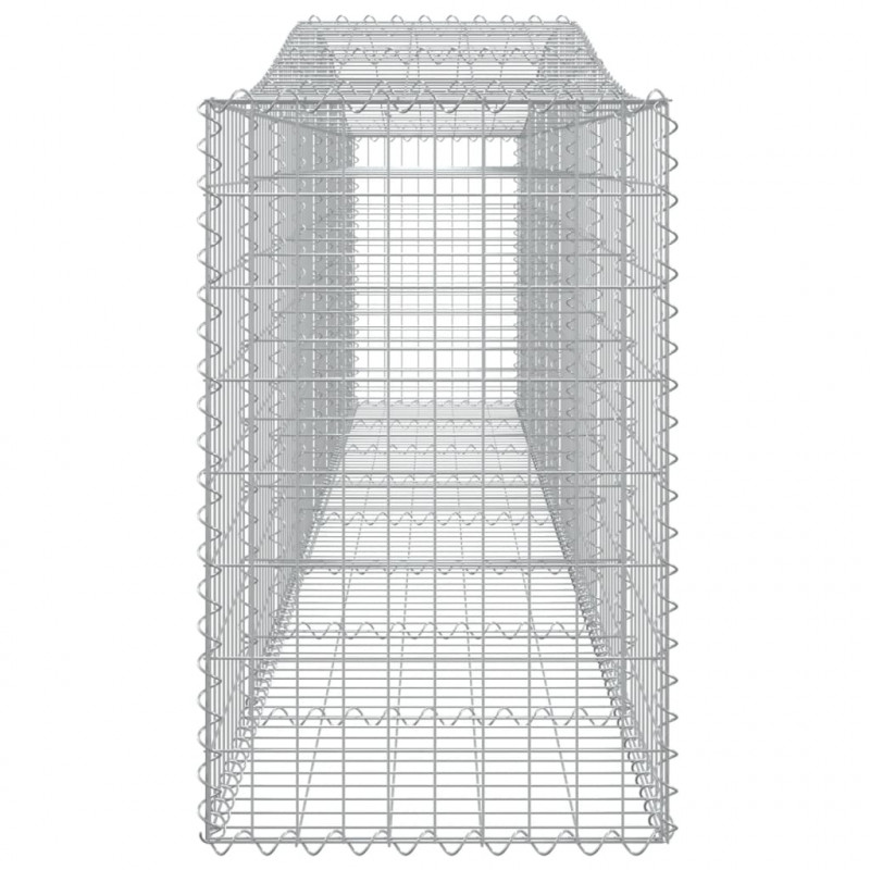 Kosze gabionowe, 9 szt, 400x50x80/100 cm, galwanizowane żelazo