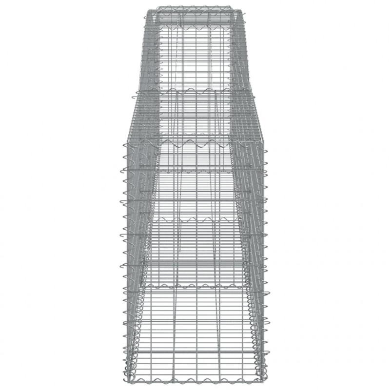 Kosze gabionowe, 4 szt, 400x50x80/100 cm, galwanizowane żelazo