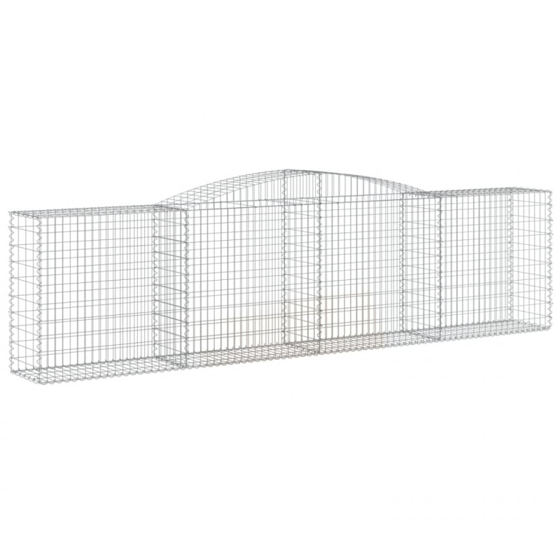 Kosze gabionowe, 4 szt, 400x50x100/120 cm, galwanizowane żelazo