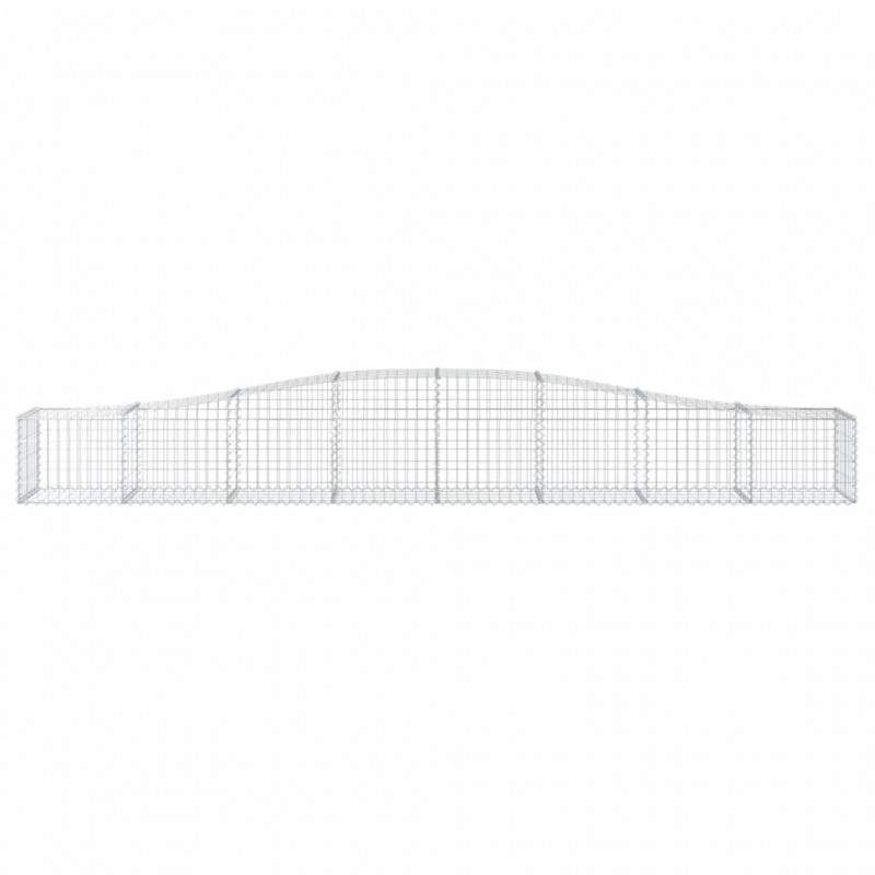 Kosze gabionowe, 4 szt, 400x50x40/60 cm, galwanizowane żelazo