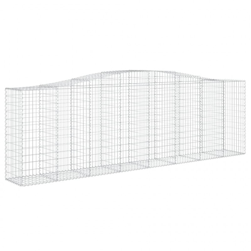 Kosze gabionowe, 4 szt, 400x50x120/140 cm, galwanizowane żelazo