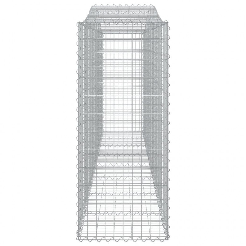 Kosze gabionowe, 4 szt, 400x50x120/140 cm, galwanizowane żelazo