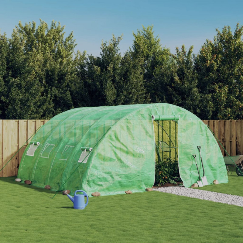 Szklarnia ze stalową ramą, zielona, 20 m², 5x4x2,3 m