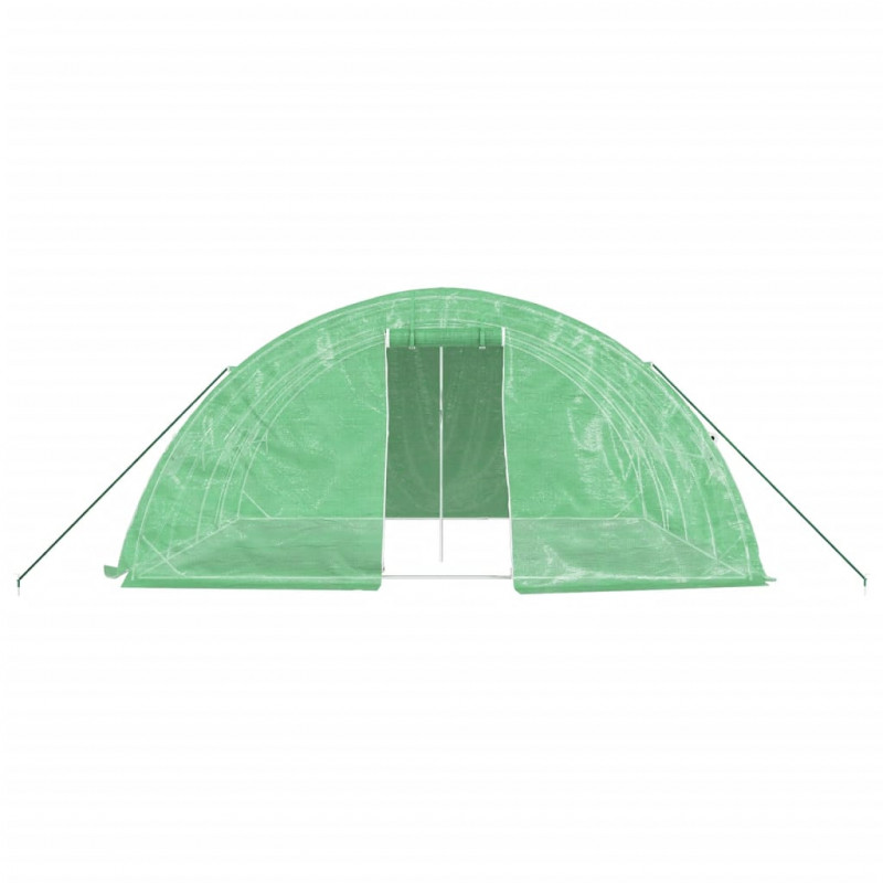 Szklarnia ze stalową ramą, zielona, 20 m², 5x4x2,3 m