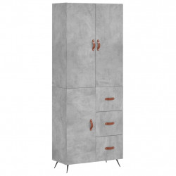 Witrynka, szarość betonu 69,5x34x180 cm materiał drewnopochodny