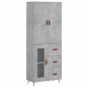 Witrynka, szarość betonu 69,5x34x180 cm materiał drewnopochodny