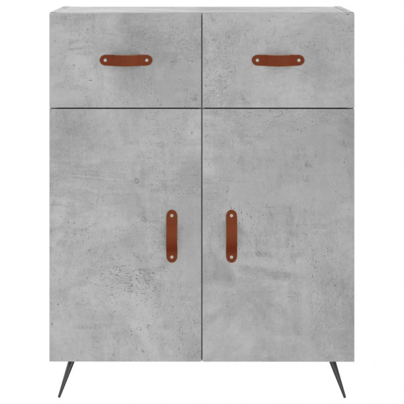 Witrynka, szarość betonu 69,5x34x180 cm materiał drewnopochodny