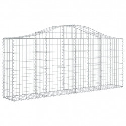 Kosze gabionowe, 10 szt, 200x30x80/100 cm, galwanizowane żelazo