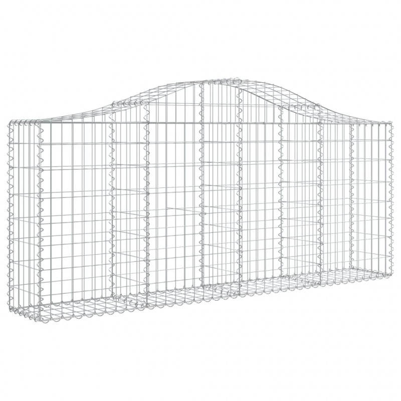 Kosze gabionowe, 10 szt, 200x30x80/100 cm, galwanizowane żelazo