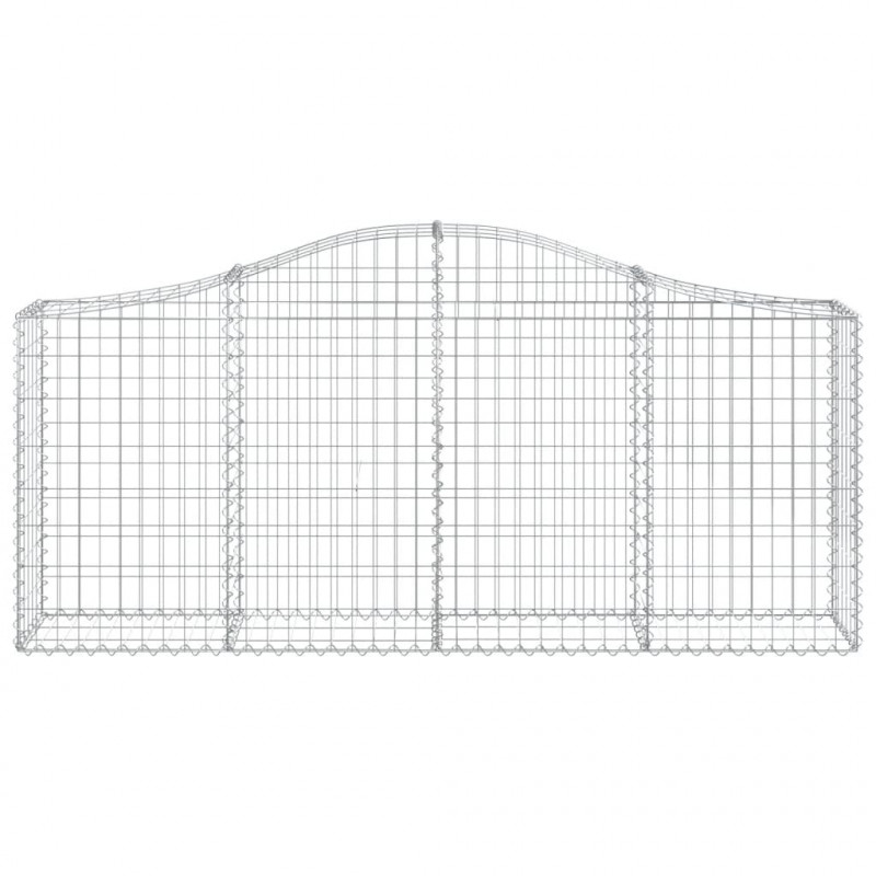 Kosze gabionowe, 10 szt, 200x30x80/100 cm, galwanizowane żelazo