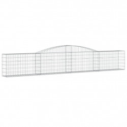 Kosze gabionowe, 2 szt, 400x30x60/80 cm, galwanizowane żelazo