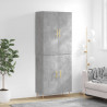 Witrynka, szarość betonu 69,5x34x180 cm materiał drewnopochodny