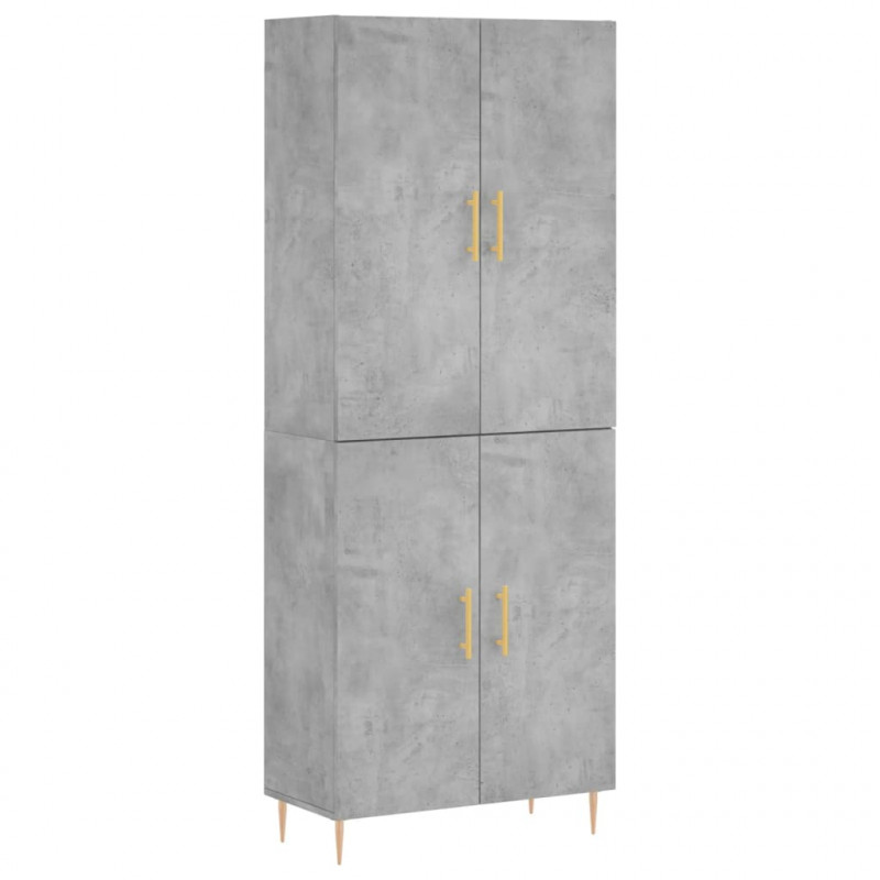 Witrynka, szarość betonu 69,5x34x180 cm materiał drewnopochodny