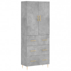 Witrynka, szarość betonu 69,5x34x180 cm materiał drewnopochodny