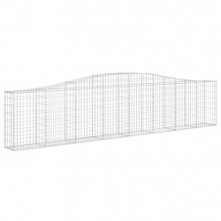 Kosze gabionowe, 9 szt, 400x30x80/100 cm, galwanizowane żelazo