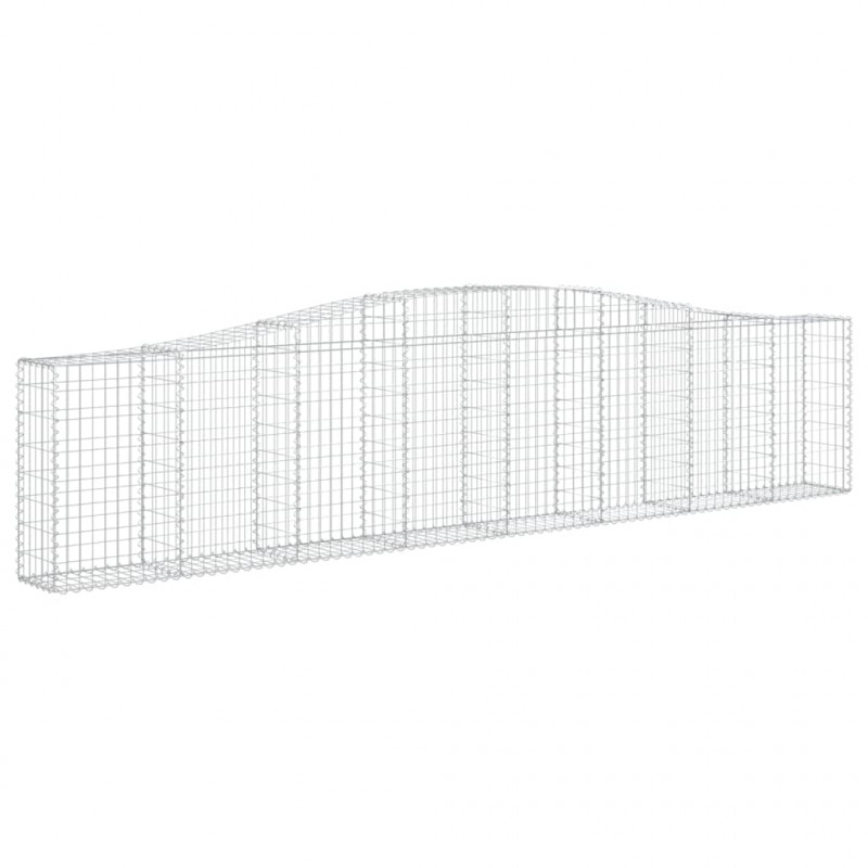 Kosze gabionowe, 9 szt, 400x30x80/100 cm, galwanizowane żelazo