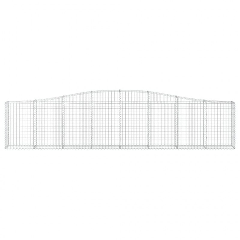 Kosze gabionowe, 9 szt, 400x30x80/100 cm, galwanizowane żelazo