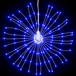 Ozdoby świąteczne ze 140 lampkami LED, 8 szt, niebieskie, 17 cm