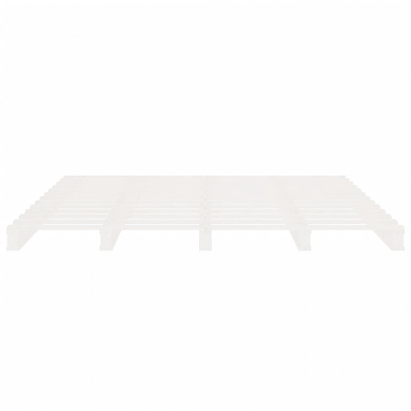 Łóżko bez materaca, białe, 200x200 cm, lite drewno sosnowe