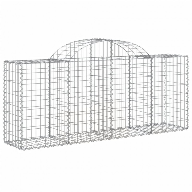 Kosze gabionowe, 7 szt, 200x50x80/100 cm, galwanizowane żelazo